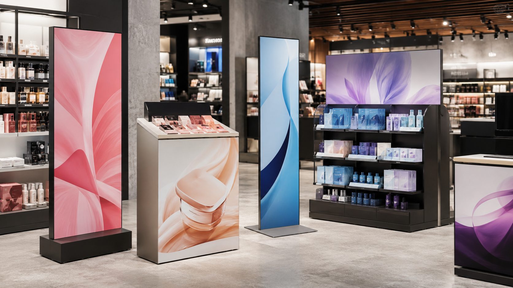 Displays et PLV imprimés en UV LED grand format